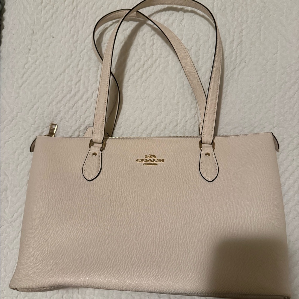 Coach Cream Leather Tote Bag